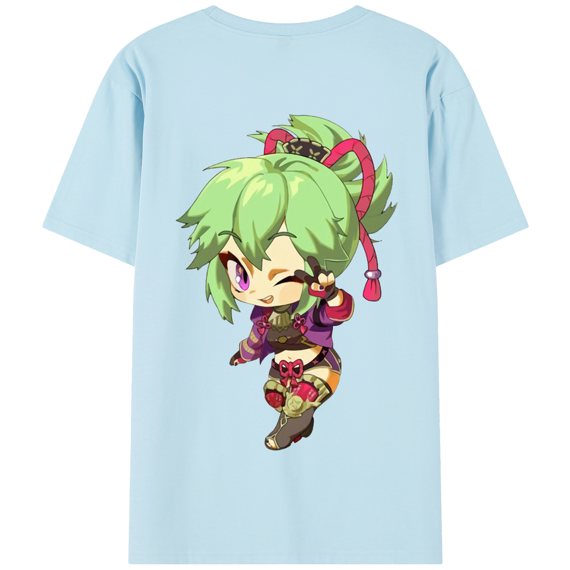 げんし神  久岐忍 くき しのぶ genshin Kuki Shinobu 綿100％半袖Tシャツ（背面プリント）